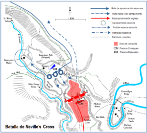 Batalla-de-Neville’s-Cross1346-despliegue-de-fuerzas